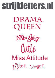 Vel Strijkletters Drama Queen Glitter Cherry - afb. 1