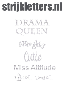 Vel Strijkletters Drama Queen Glitter Rainbow White 488 - afb. 1