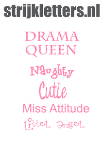 Vel Strijkletters Drama Queen Glitter Medium Pink - afb. 1