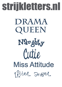 Vel Strijkletters Drama Queen Glitter Navy - afb. 1