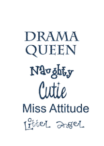 Vel Strijkletters Drama Queen Glitter Navy - afb. 2