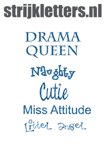 Vel Strijkletters Drama Queen Glitter Columbia Blue - afb. 1
