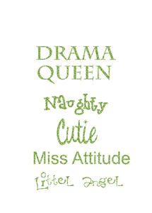 Vel Strijkletters Drama Queen Glitter Light Green - afb. 2