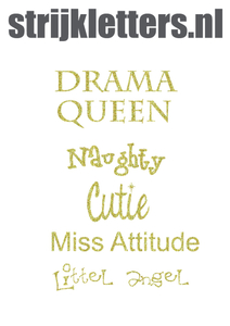 Vel Strijkletters Drama Queen Glitter Coronado Gold - afb. 1