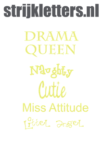 Vel Strijkletters Drama Queen Glitter Neon Yellow Glitter 446 - afb. 1