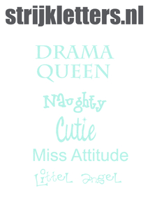 Vel Strijkletters Drama Queen Glitter Neon Bleu Glitter 480 - afb. 1