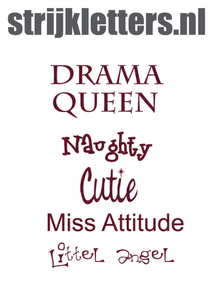 Vel Strijkletters Drama Queen Glitter Burgundy  Glitter 422 - afb. 1