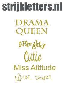 Vel Strijkletters Drama Queen Glitter Gold Glitter 451 - afb. 1