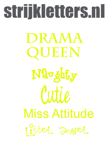 Vel Strijkletters Drama Queen Glow in the dark Glow in the Darg Geel - afb. 1
