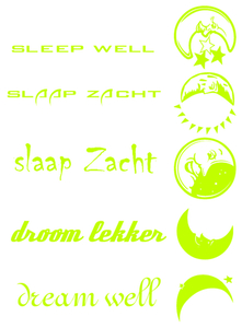 Vel Strijkletters Droom Lekker Flock Neon Geel - afb. 2