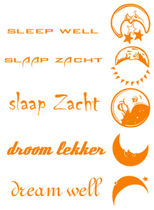 Vel Strijkletters Droom Lekker Flock Neon Oranje - afb. 2
