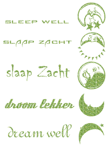 Vel Strijkletters Droom Lekker Glitter Light Green - afb. 2