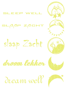 Vel Strijkletters Droom Lekker Glitter Neon geel Glitter - afb. 2
