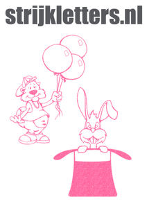 Vel Strijkletters Fun Glitter Neon Pink Glitter 448 - afb. 1