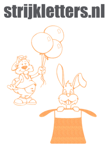 Vel Strijkletters Fun Glitter Neon Orange Glitter 449 - afb. 1