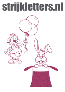 Vel Strijkletters Fun Glitter Pink Glitter 457 - afb. 1