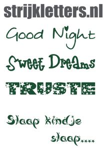 Vel Strijkletters Good Night Glitter Groen - afb. 1