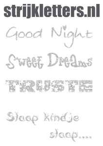 Vel Strijkletters Good Night Glitter Silver 450 - afb. 1