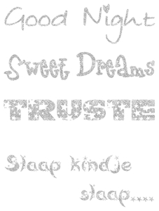 Vel Strijkletters Good Night Glitter Silver 450 - afb. 2