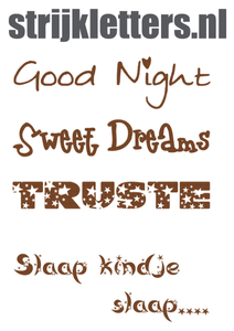 Vel Strijkletters Good Night Design Leer Bruin - afb. 1