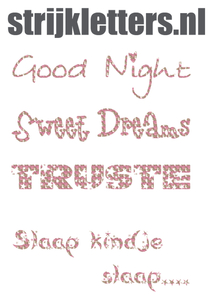 Vel Strijkletters Good Night Design Leger Roze - afb. 1