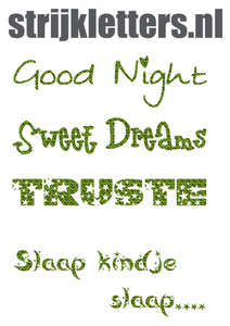 Vel Strijkletters Good Night Design Zebra Groen - afb. 1