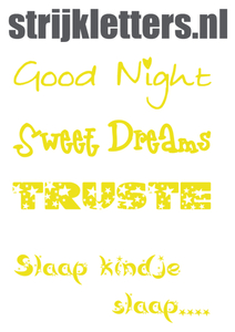 Vel Strijkletters Good Night Polyester Ondergrond Geel - afb. 1