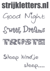 Vel Strijkletters Good Night Polyester Ondergrond Grijs - afb. 1