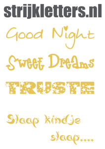 Vel Strijkletters Good Night Polyester Ondergrond Goud - afb. 1