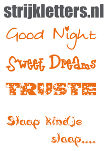 Vel Strijkletters Good Night Polyester Ondergrond Oranje - afb. 1