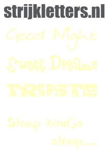 Vel Strijkletters Good Night Flex Pastel Geel - afb. 1