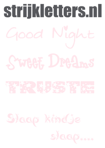 Vel Strijkletters Good Night Flex Pastel Roze - afb. 1