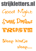 Vel Strijkletters Good Night Flex Neon Oranje