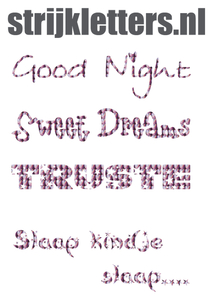 Vel Strijkletters Good Night Holografische Roze - afb. 1