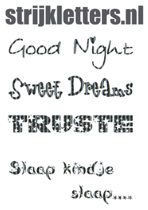 Vel Strijkletters Good Night Holografische Zwart - afb. 1