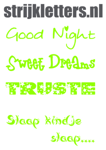 Vel Strijkletters Good Night Reflecterend Groen - afb. 1