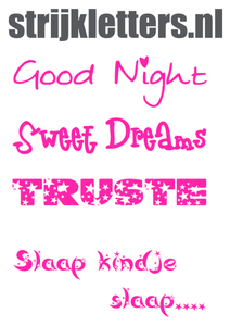 Vel Strijkletters Good Night Reflecterend Roze - afb. 1