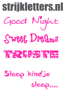 Vel Strijkletters Good Night Glow in the Dark Roze - afb. 1