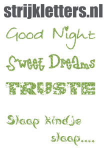 Vel Strijkletters Good Night Glitter Light Green - afb. 1