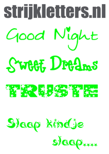 Vel Strijkletters Good Night Glow in the Dark Groen - afb. 1
