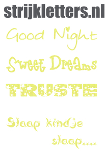 Vel Strijkletters Good Night Glitter Neon geel Glitter - afb. 1