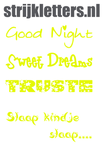 Vel Strijkletters Good Night Glow in the Darg Geel - afb. 1