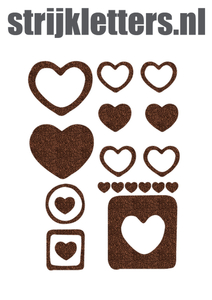 Vel Strijkletters Harten Glitter Brons Glitter 452 - afb. 1