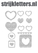 Vel Strijkletters Harten Glitter Silver 450 - afb. 1