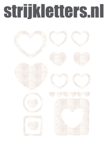 Vel Strijkletters Harten Glitter White Glitter 444 - afb. 1