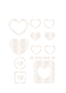 Vel Strijkletters Harten Glitter White Glitter 444 - afb. 2