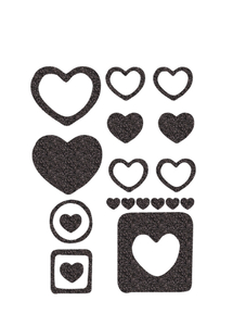 Vel Strijkletters Harten Glitter Black Glitter 458 - afb. 2
