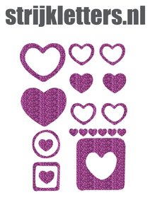 Vel Strijkletters Harten Glitter Lavender 428 - afb. 1