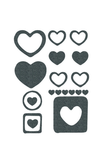 Vel Strijkletters Harten Glitter Grey Glitter 459 - afb. 2