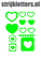 Vel Strijkletters Harten Glow in the Dark Groen - afb. 1